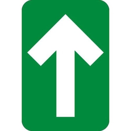 Nmc Directional ARROW Graphic Floor Sign, Pressure Sensitive Vinyl 0045, Green, 10pk, 6 H x 4 W in WFS85GR